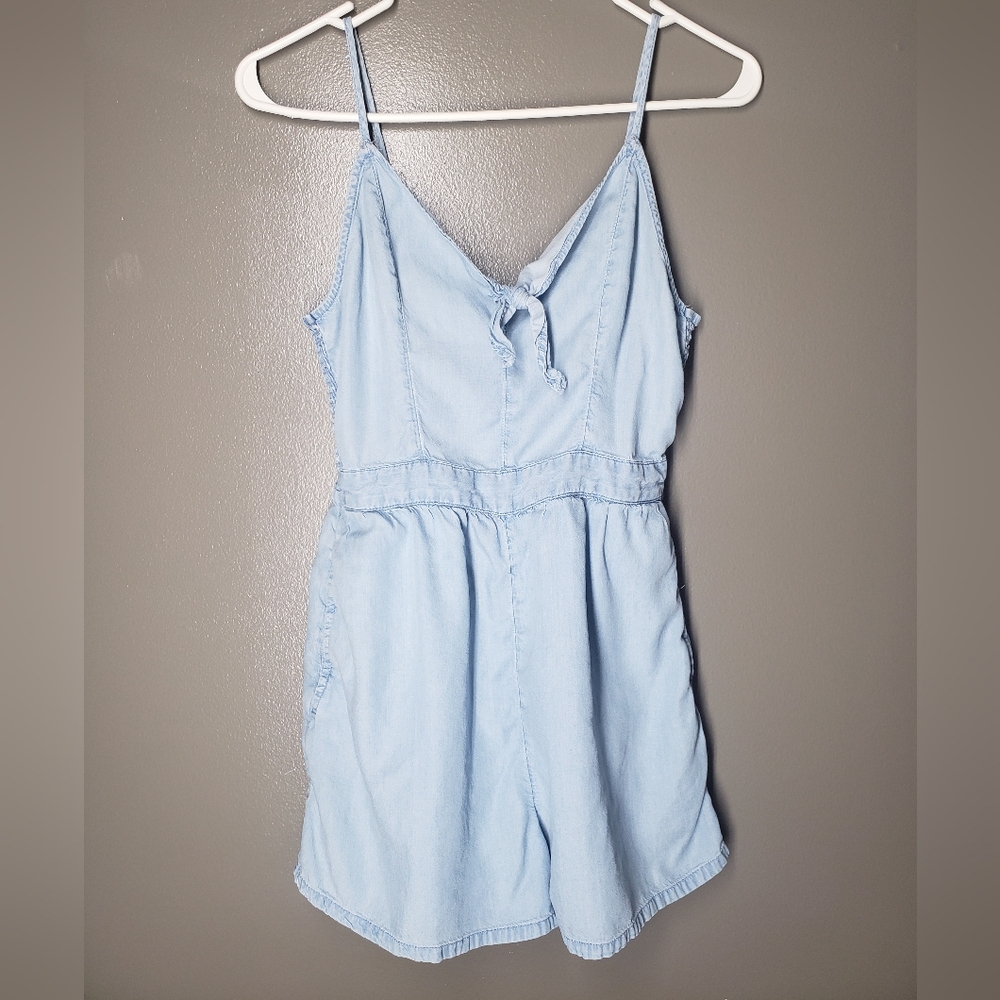 Aerie Womens Lyocell Blue Romper With Pockets Tank Top Size XS 2018